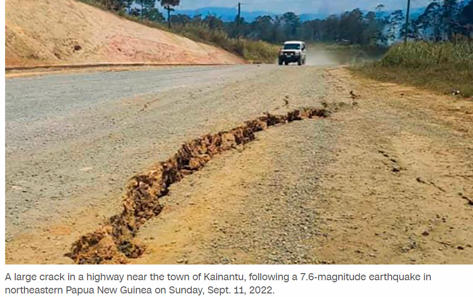 Massive 7.6 earthquake rocks Papua New Guinea
