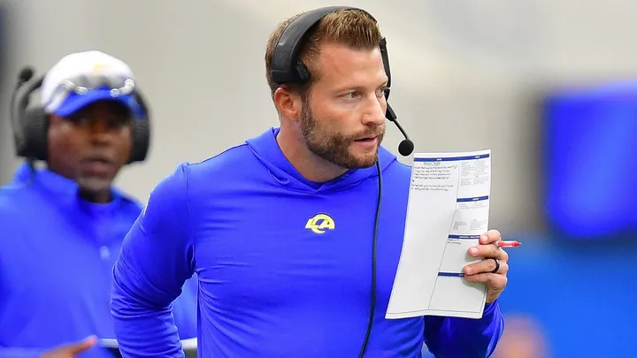 Rams coach Sean McVay could miss Sunday's game with wife expected