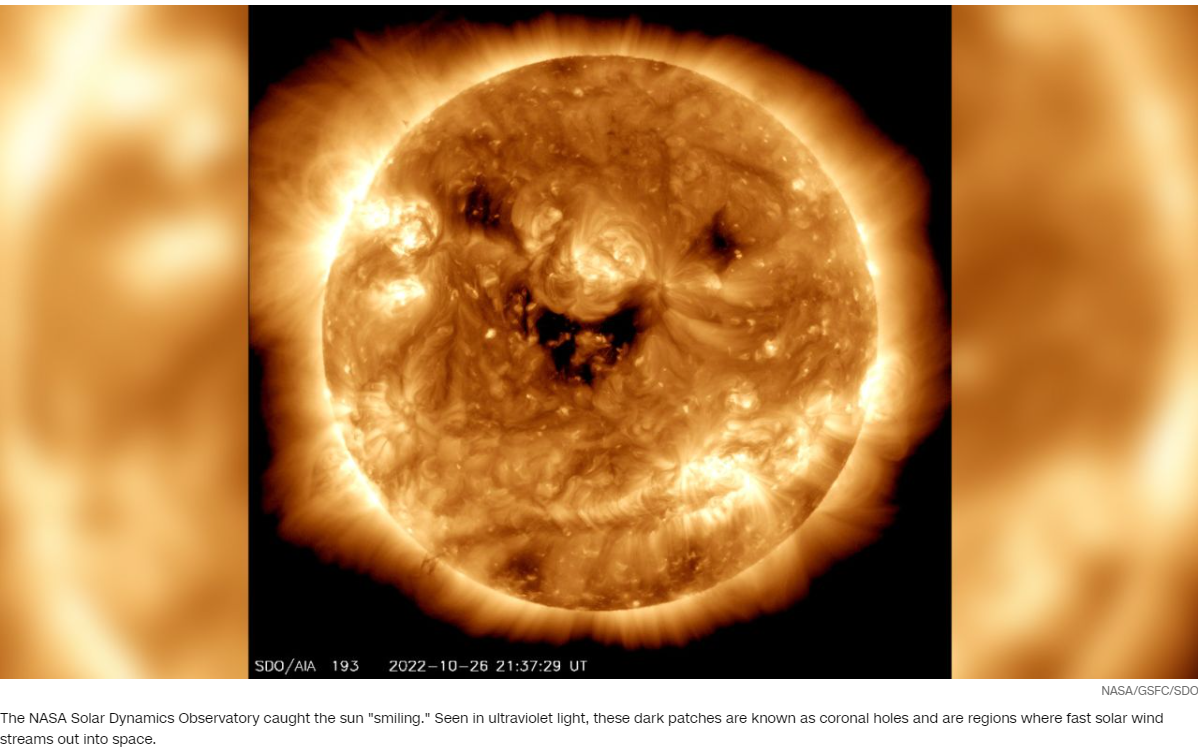 Eerie image of the sun ‘smiling' captured by NASA