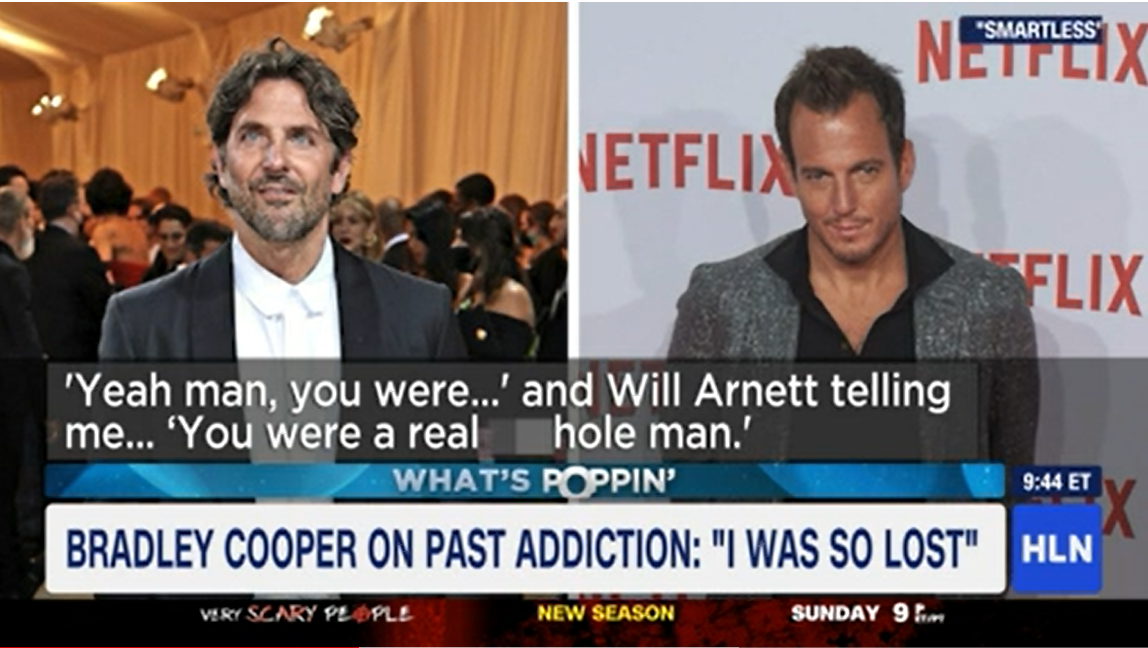 Bradley Cooper shares how Will Arnett helped him get sober