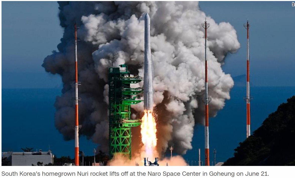 South Korea launches homegrown Nuri rocket carrying satellites into orbit