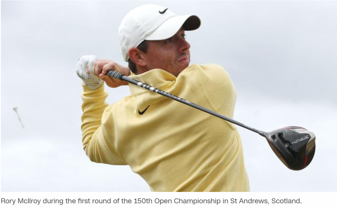 McIlroy hits ancient stone -- and breaks PGA Tour employee's hand -- in eventful first Open round