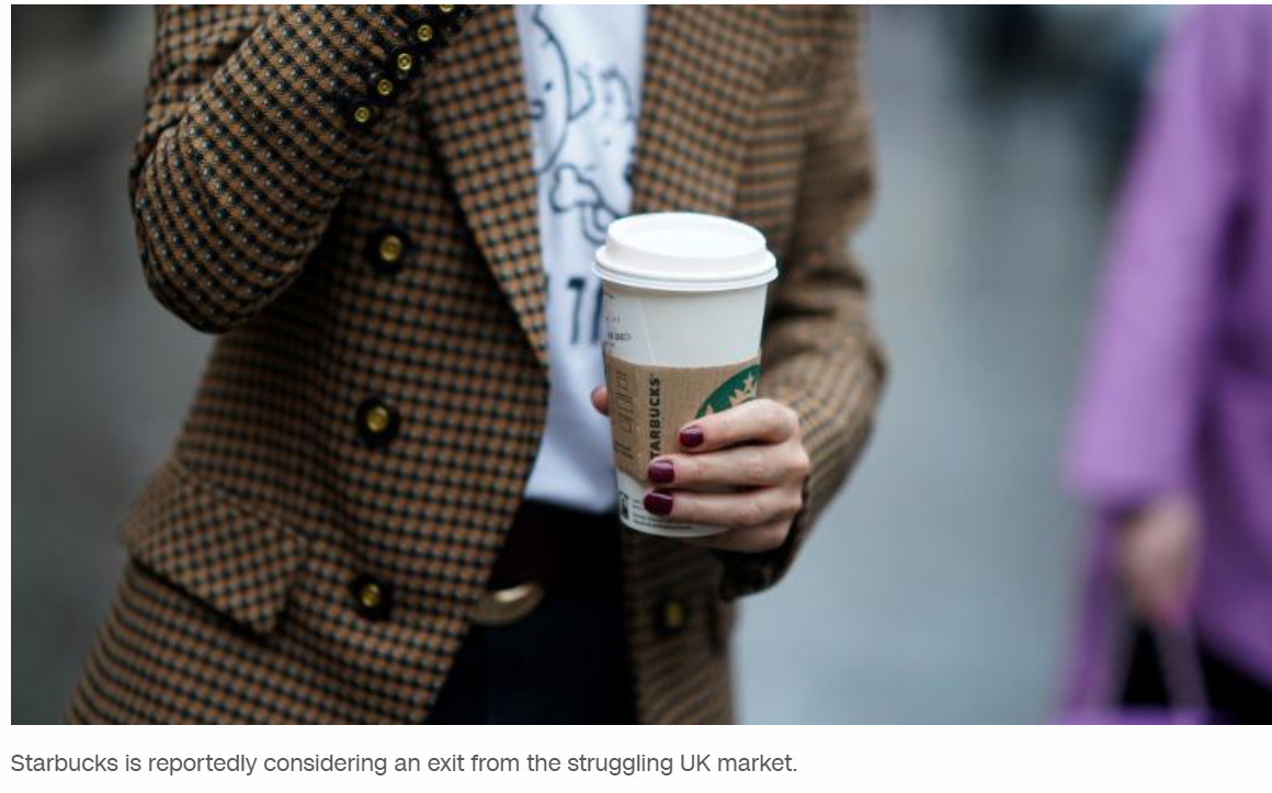 Starbucks is reportedly considering selling its UK business