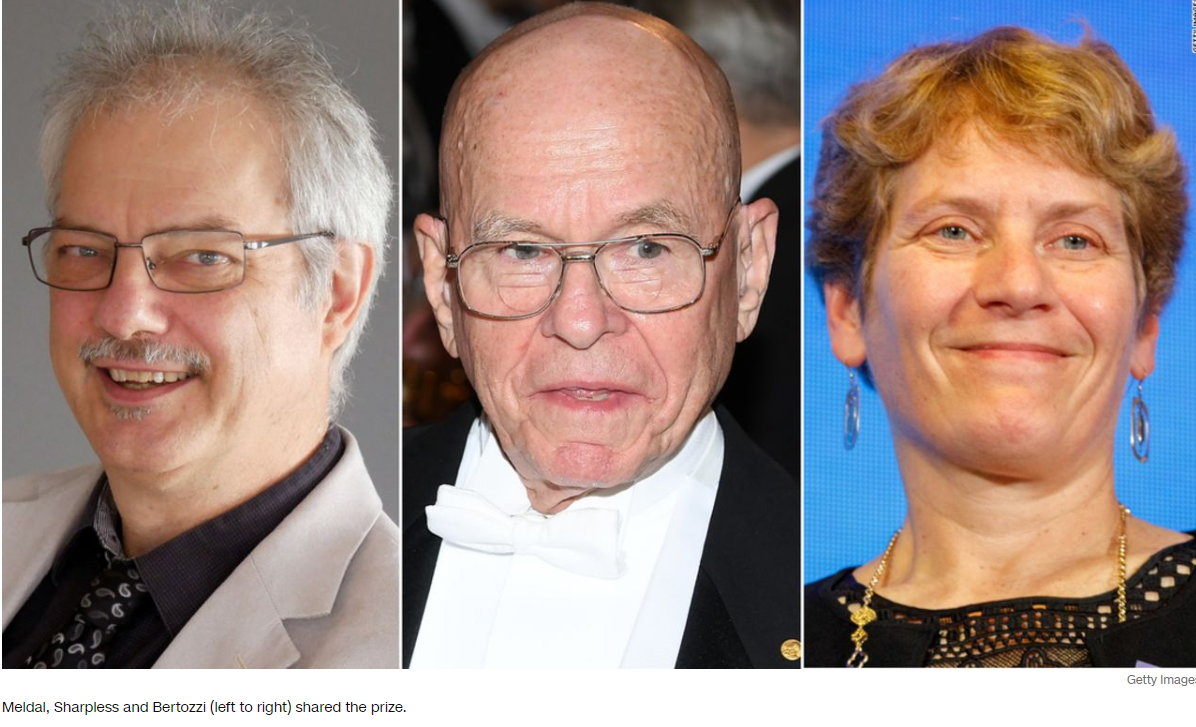 Nobel Prize goes to click chemists who discovered how to snap molecules together ‘like Lego’