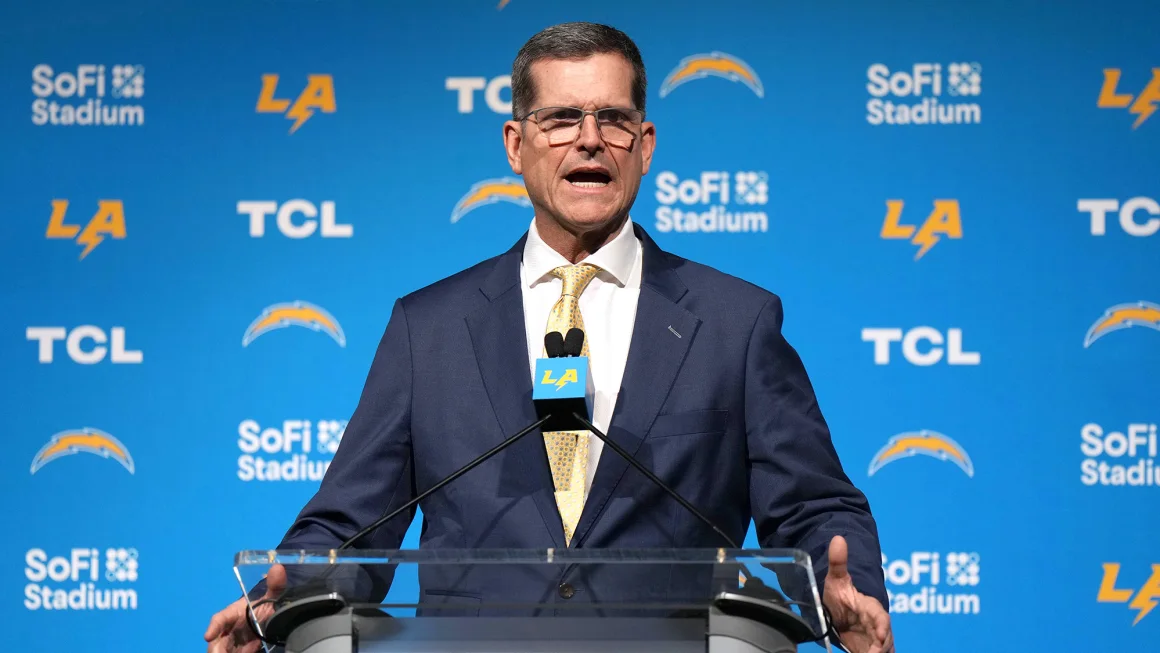 Jim Harbaugh is feeling like Morgan Freeman's character in ‘The Shawshank Redemption' as he takes over at the LA Chargers