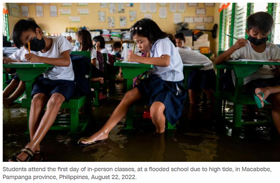 Philippines returns to school for just one day as storm forces classrooms in north to close again
